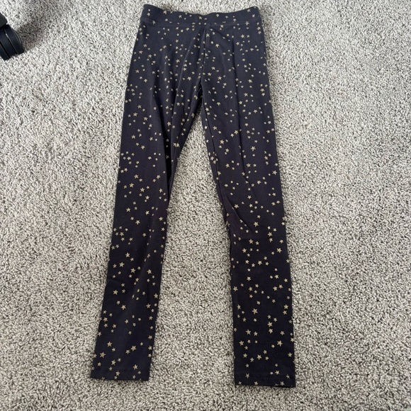 Girls Crewcuts Black Leggings With Gold Stars Size 8 - Picture 3 of 6